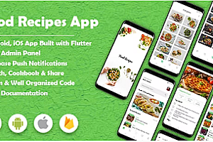 食物食谱 Flutter 应用程序(Android 和 iOS)源代码