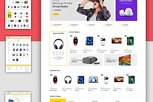 多语言跨境电商购物外贸商城电子数码类英文网站源码
