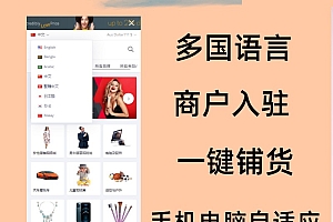 跨境电商多商户多语言多货币一键采集外贸商城运营级