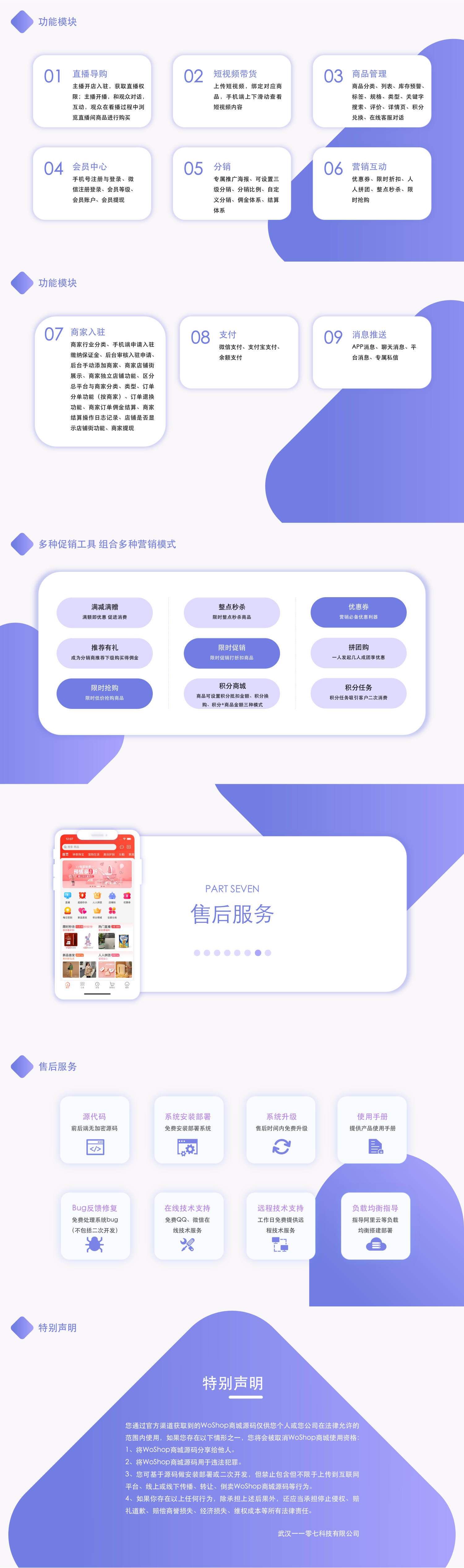 WoShop直播+短视频带货多商户直播商城系统源码，前后端全开源无加密，放心商用