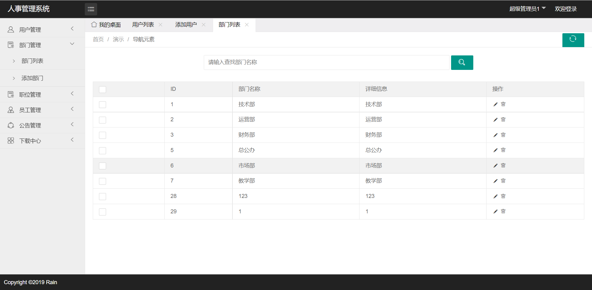 ssm+jsp+java+人事管理系统