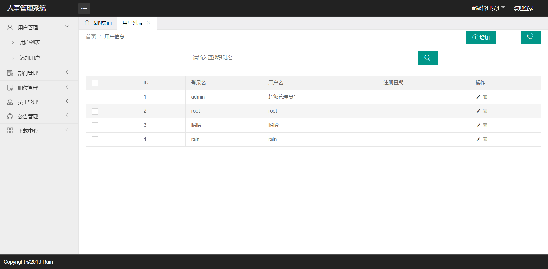 ssm+jsp+java+人事管理系统