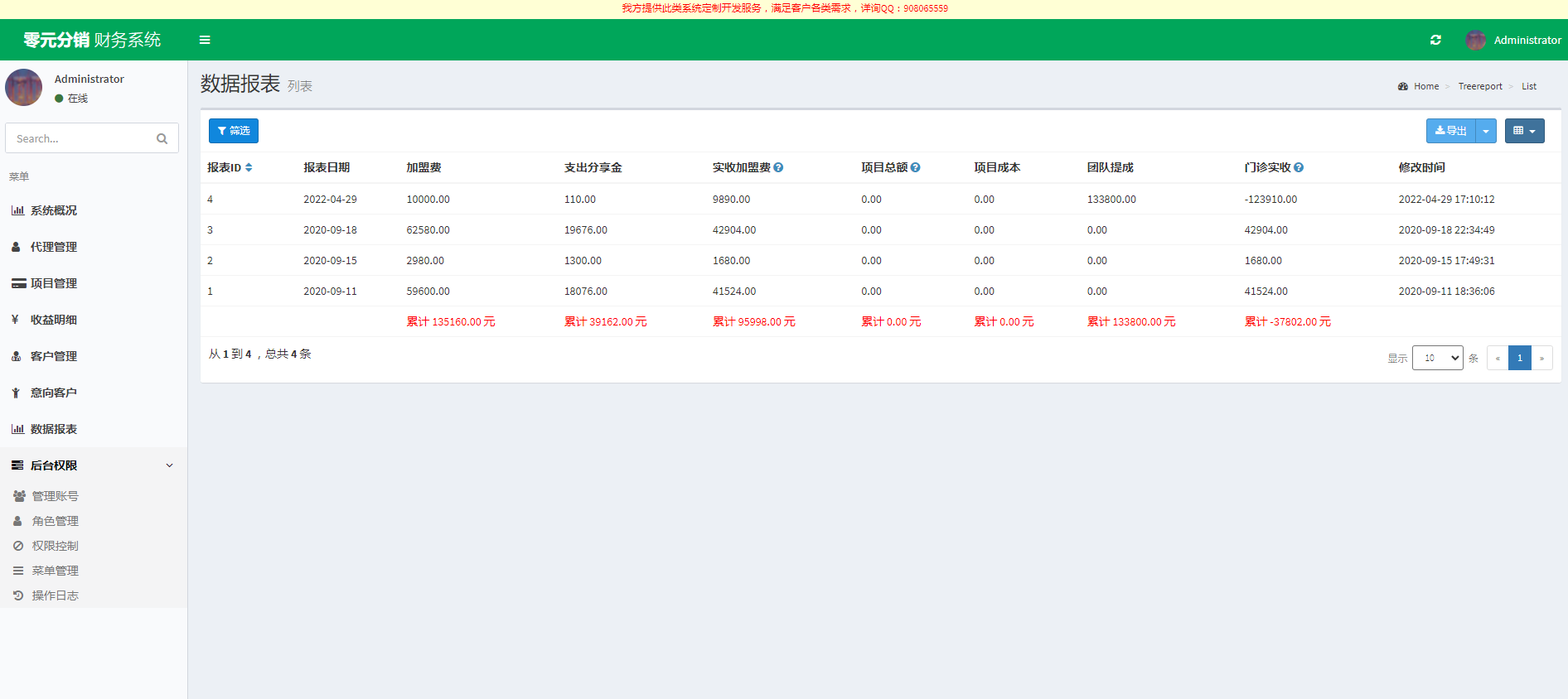 分销财务系统，是一款基于PHP+MySQL开发的分销财务管理系统。