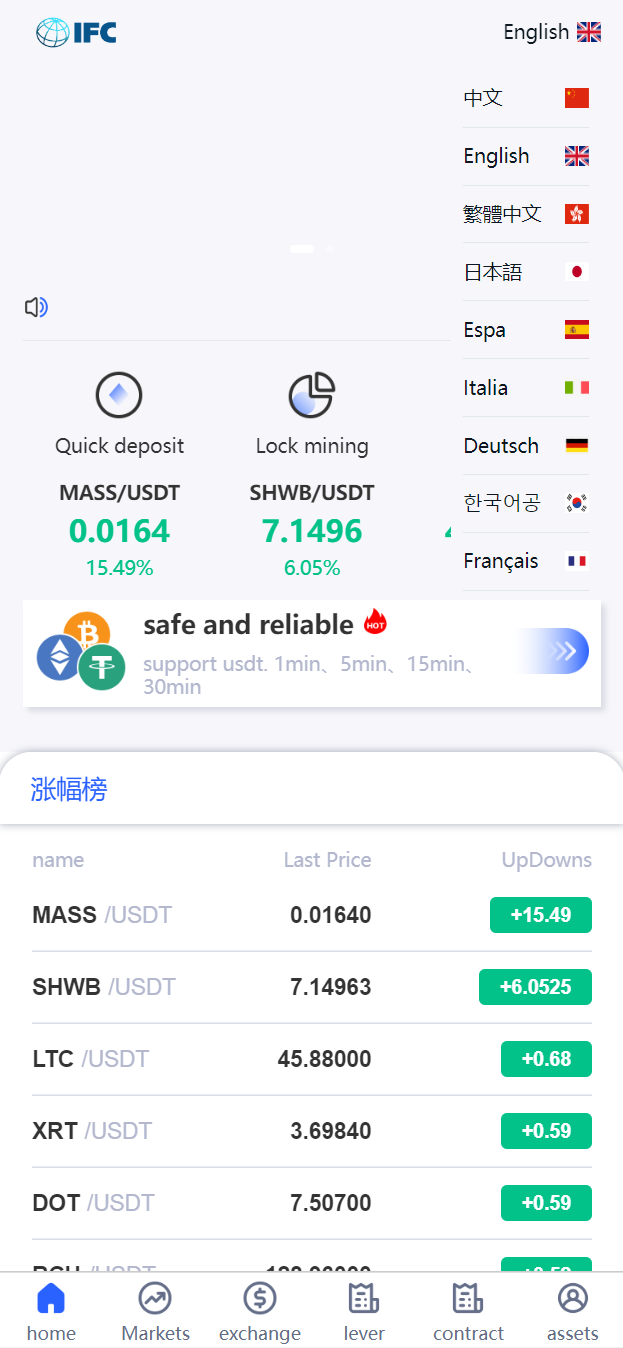 新版UI多语言交易所/锁仓挖矿/币币秒合约交易所