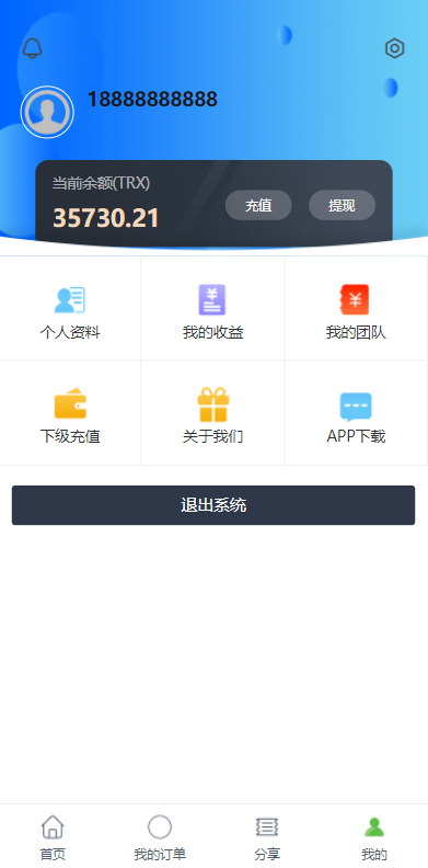 定制版六国语言/充电宝投资/海外虚拟投资理财/TRX充值